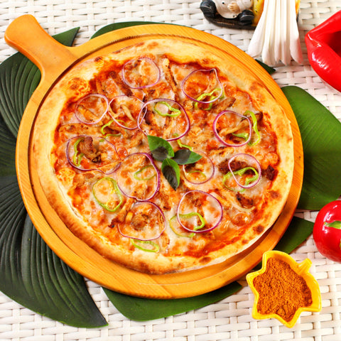 Nigerian Chicken Suya Pizza - بيتزا فراخ السويا النيجيري